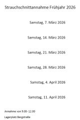 Termine Strauchschnittannahme Frühjahr 2026